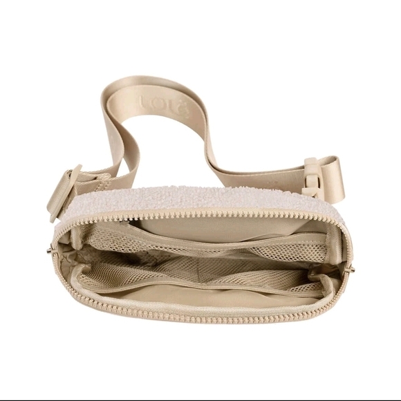 Lole Cream Sherpa Belt Bag Minimalist Design - Picture 2 of 4